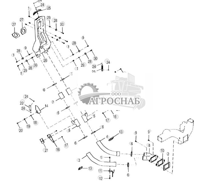 Воздуховод переднего стеклообогревателя кабины, Grade Pro - ST880948 215.jpg